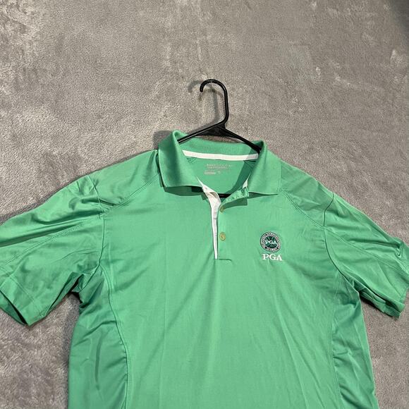 Nike Golf Polo Shirt Mens Medium Green Tour Performance Dri-FIT PGA Swoosh - Picture 2 of 8